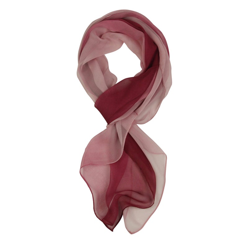 PANTONIGHT Long Chiffon Sheer Scarf Gradient - Pantonight Berry Pink Shaded Colors Lightweight Scarf For Womens (Color 088) - Image 2